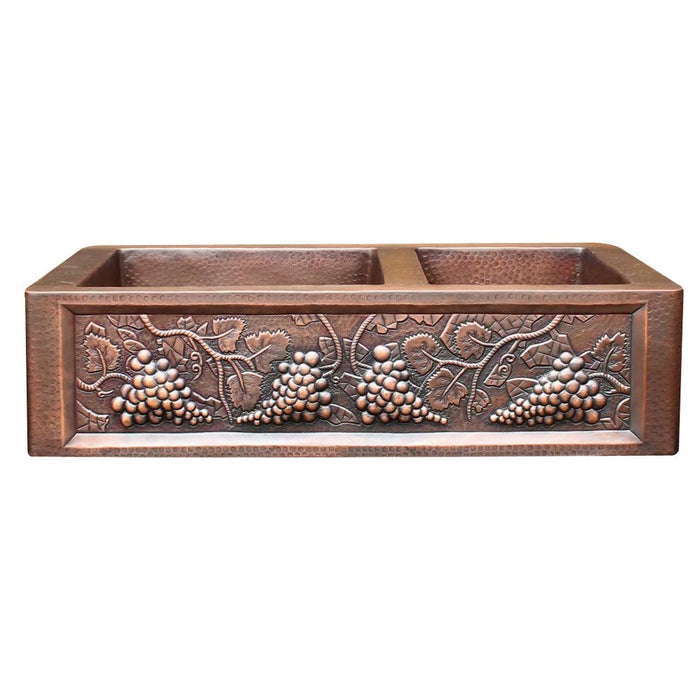 Akicon Double Bowl Farmhouse Apron Copper Kichen Sink - AKS602-C