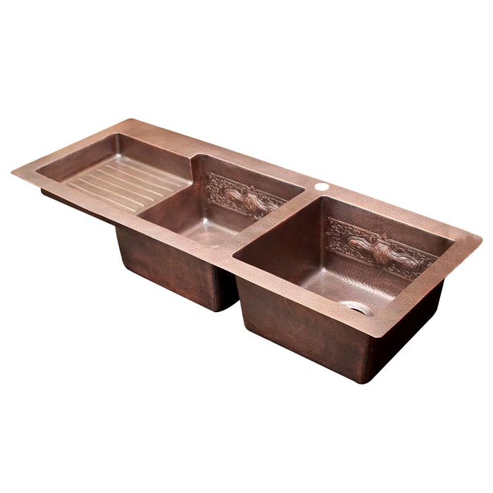 Akicon Double Bowl Drop-In Copper Kitchen Sink - AKS610-C