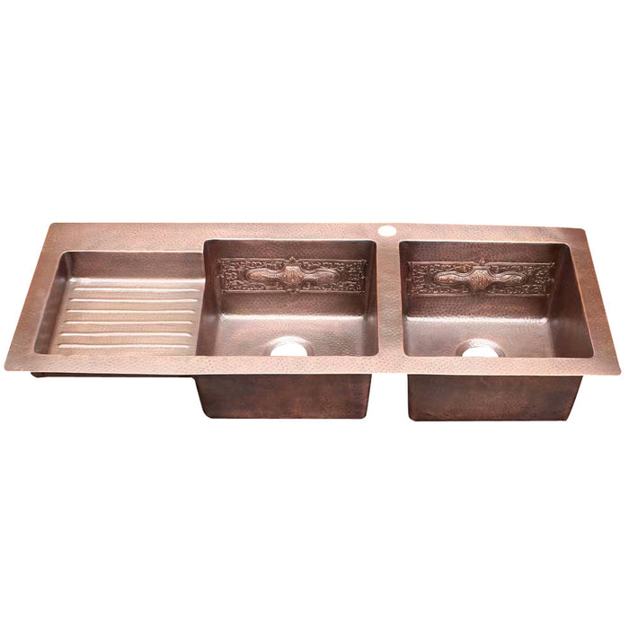 Akicon Double Bowl Drop-In Copper Kitchen Sink - AKS610-C