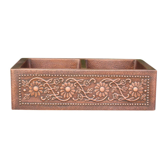 Akicon Double Bowl Farmhouse Apron Copper Kichen Sink - AKS602-C