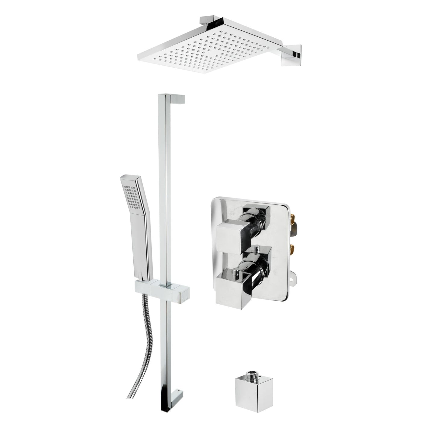 ALFI 2 Way Thermostatic Square Shower Set  - AB2830