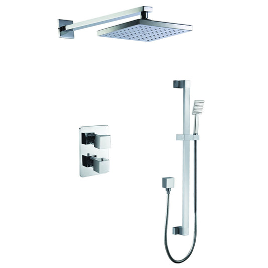 ALFI 2 Way Thermostatic Square Shower Set  - AB2830