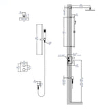 ALFI 2 Way Thermostatic Square Shower Set - AB2830