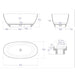 ALFI 59" Black & White Oval Freestanding Resin Bathtub - AB9975BM