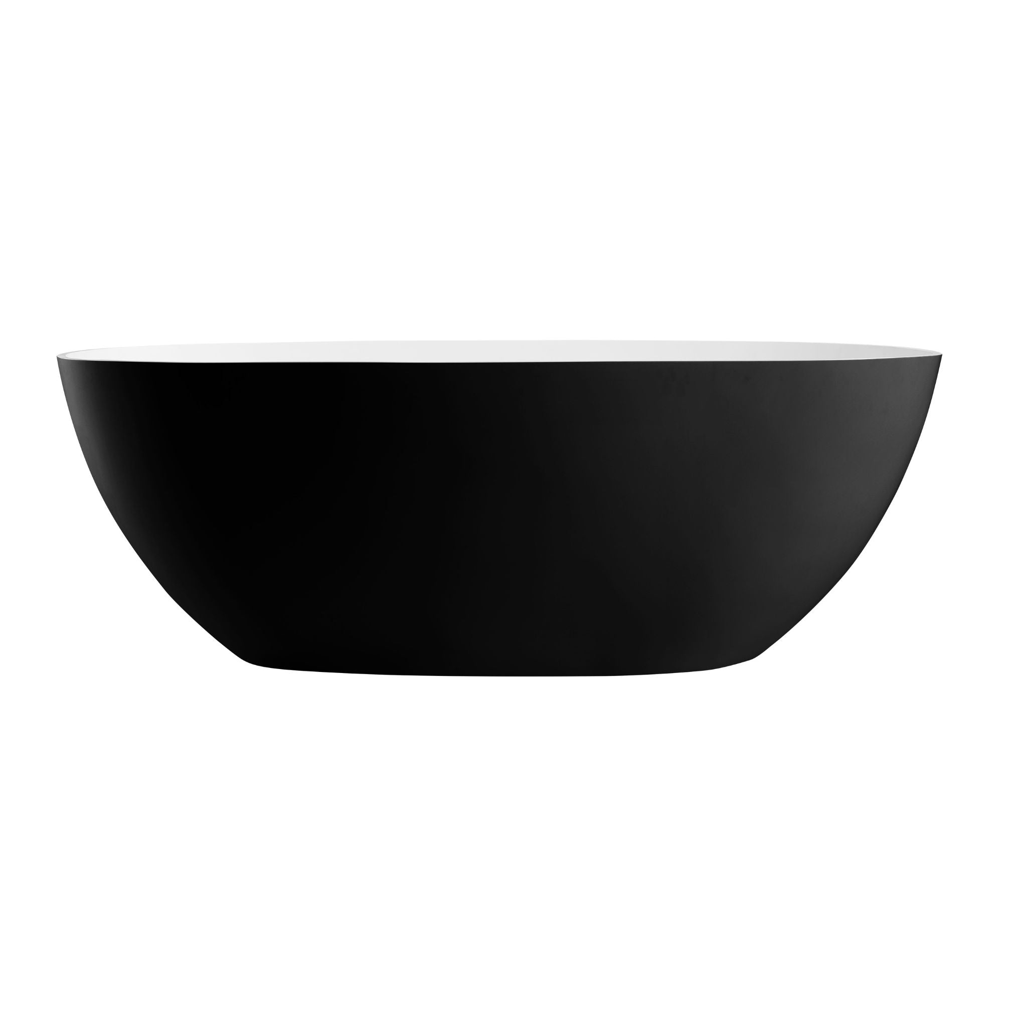 ALFI 59" Black & White Oval Freestanding Resin Bathtub - AB9975BM