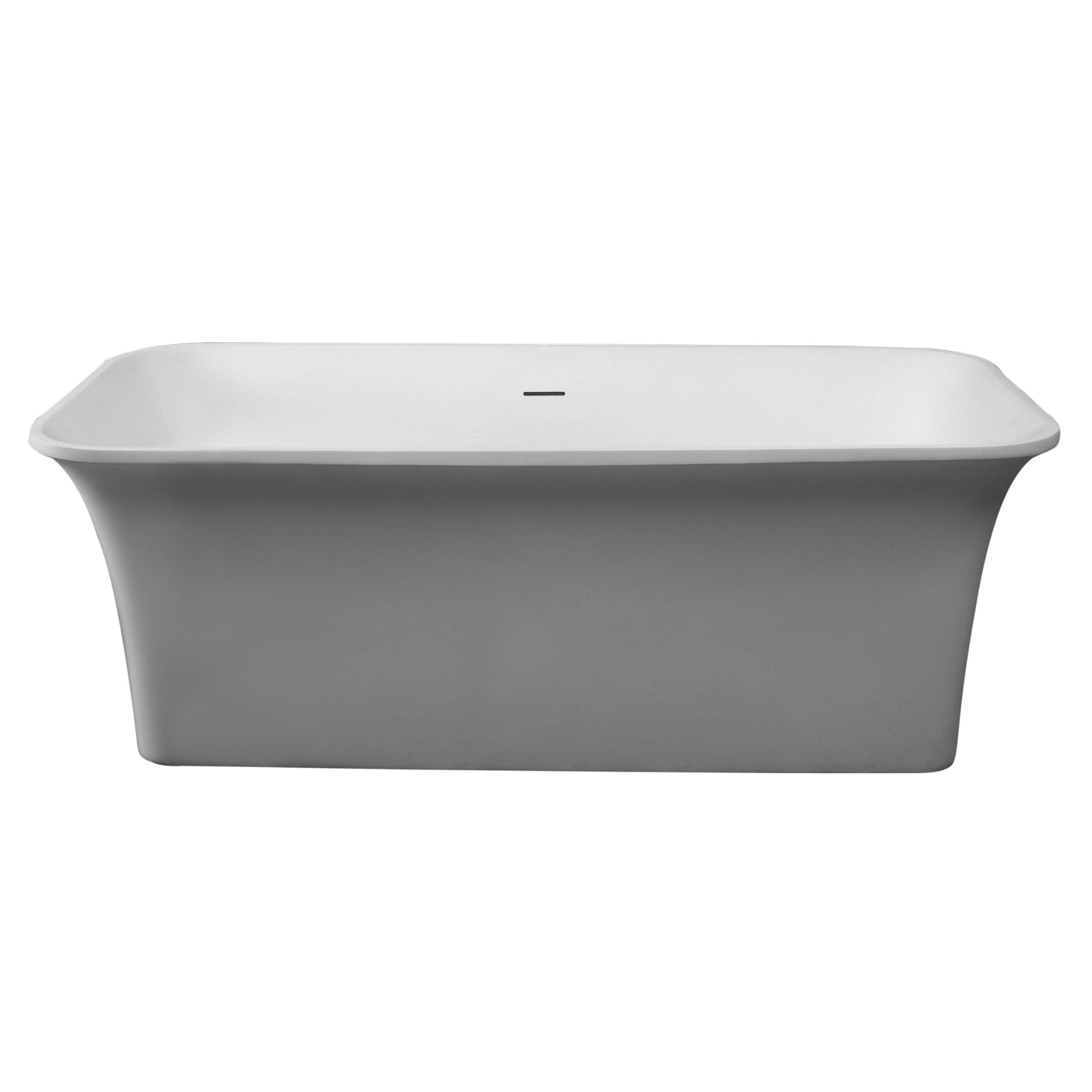 ALFI 67-Inch Rectangular White Solid Surface Freestanding Smooth Resin Soaking Bathtub -  AB9942
