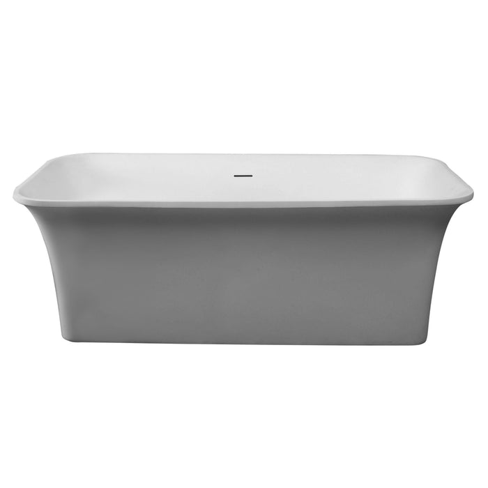 ALFI 67" Rectangular White Solid Freestanding Smooth Resin Soaking Bathtub AB9942