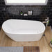 ALFI 68" Oval White Freestanding Acrylic Soaking Bathtub - AB8826