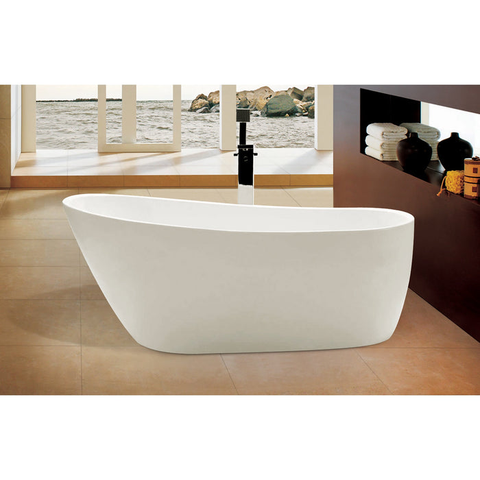 ALFI 68" Oval White Freestanding Acrylic Soaking Bathtub - AB8826