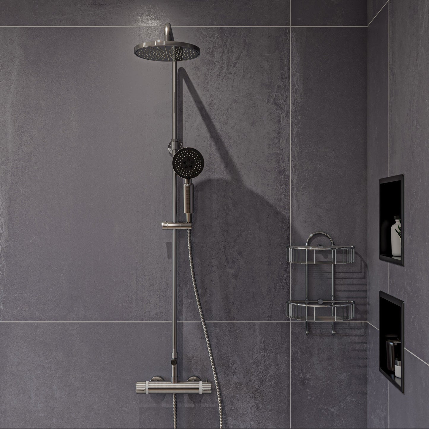 ALFI Round Style Thermostatic Exposed Shower Set  - AB2867