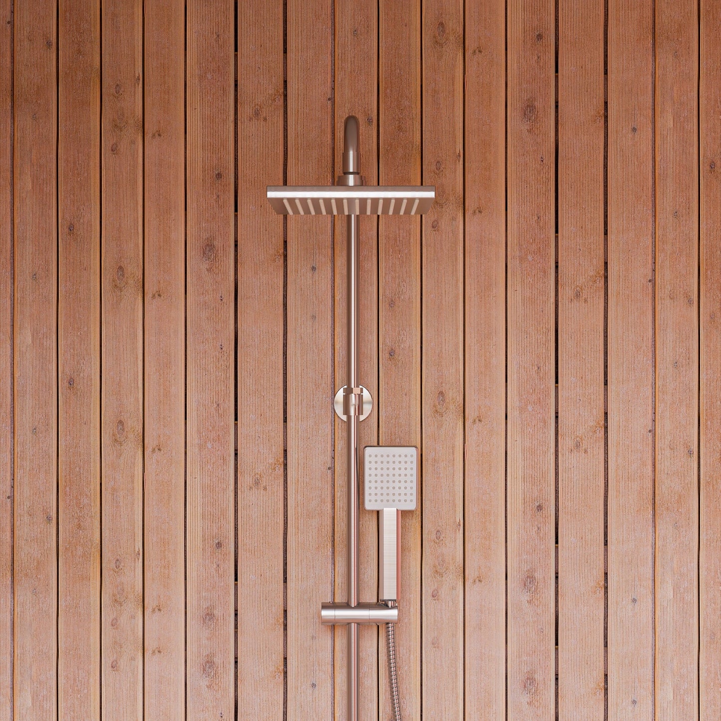 ALFI Square Brushed Nickel Style Thermostatic Exposed Shower Set  - AB2862-BN