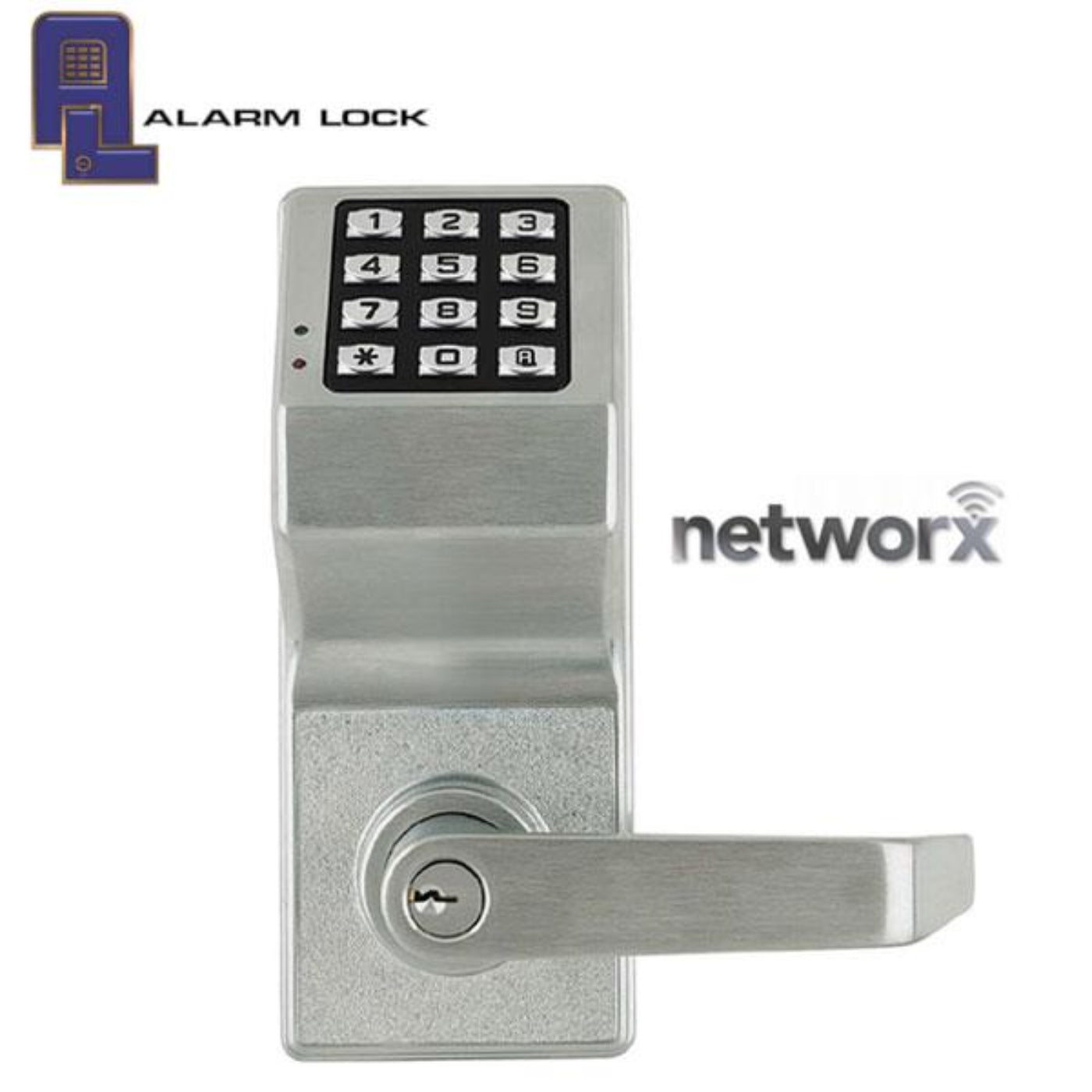 Alarm Lock Trilogy  Digital Lever Set - Networx - Wireless & Ethernet Feature  Satin Chrome - ALL-DL6100/26D