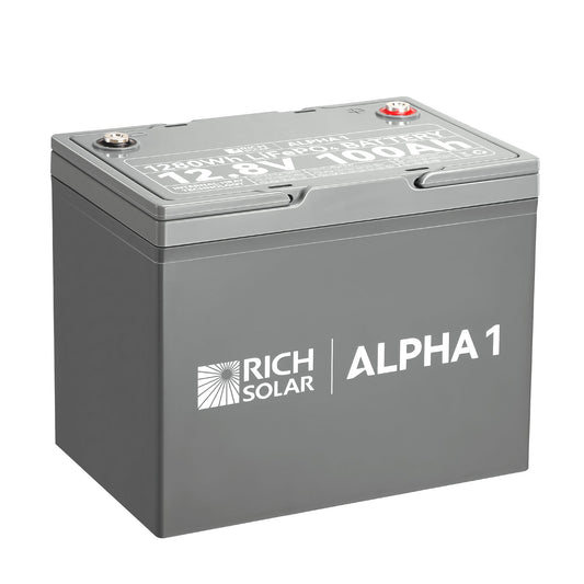 Rich Solar 1 | 12V 100Ah LiFePO4 Battery | Powerful 12V Lithium Battery for RVs, Trailers, Vans, Boats, Off-Grid | 5,000 Lifetime Cycles | Bluetooth and Internal Heat Technology - RS-B121S