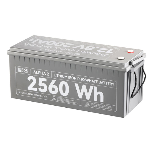 Rich Solar 2 | 12V 200Ah LiFePO4 Battery | Powerful 12V Lithium Battery for RVs, Trailers, Vans, Boats, Off-Grid | 5,000 Lifetime  - RS-B122SCycles | Bluetooth and Internal Heat Technology