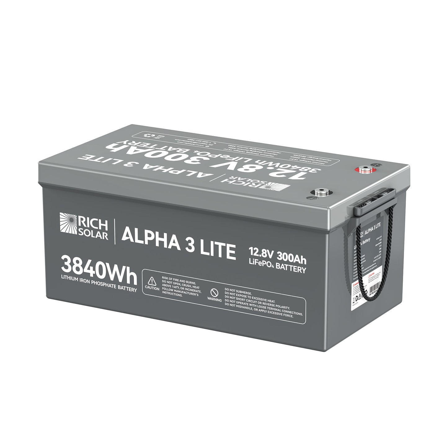 Rich Solar 3 LITE | 12V 300Ah LiFePO4 Battery | 12V Lithium Battery for RVs, Cabins, Off-Grid | 4,000 Lifetime Cycles - RS-B123