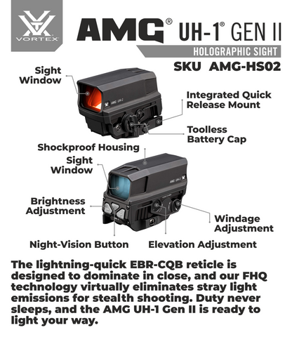 Vortex Optics AMG UH-1 Gen II Holographic Sight with Free Hat Bundle - AMG-HS02_Hat-CD