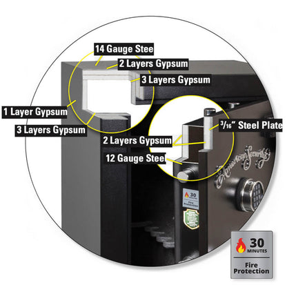 Liberty Safe AMSEC TF5924E5 American Security TF Gun Safe - AMG TF5924 Black Chrome
