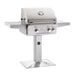 American Outdoor Grill Natural Gas 24-Inch T-Series 2-Burner Grill w/ Side Burner, Rotisserie Backburner and High Performance Rotisserie Kit on Pedestal - 24NPT