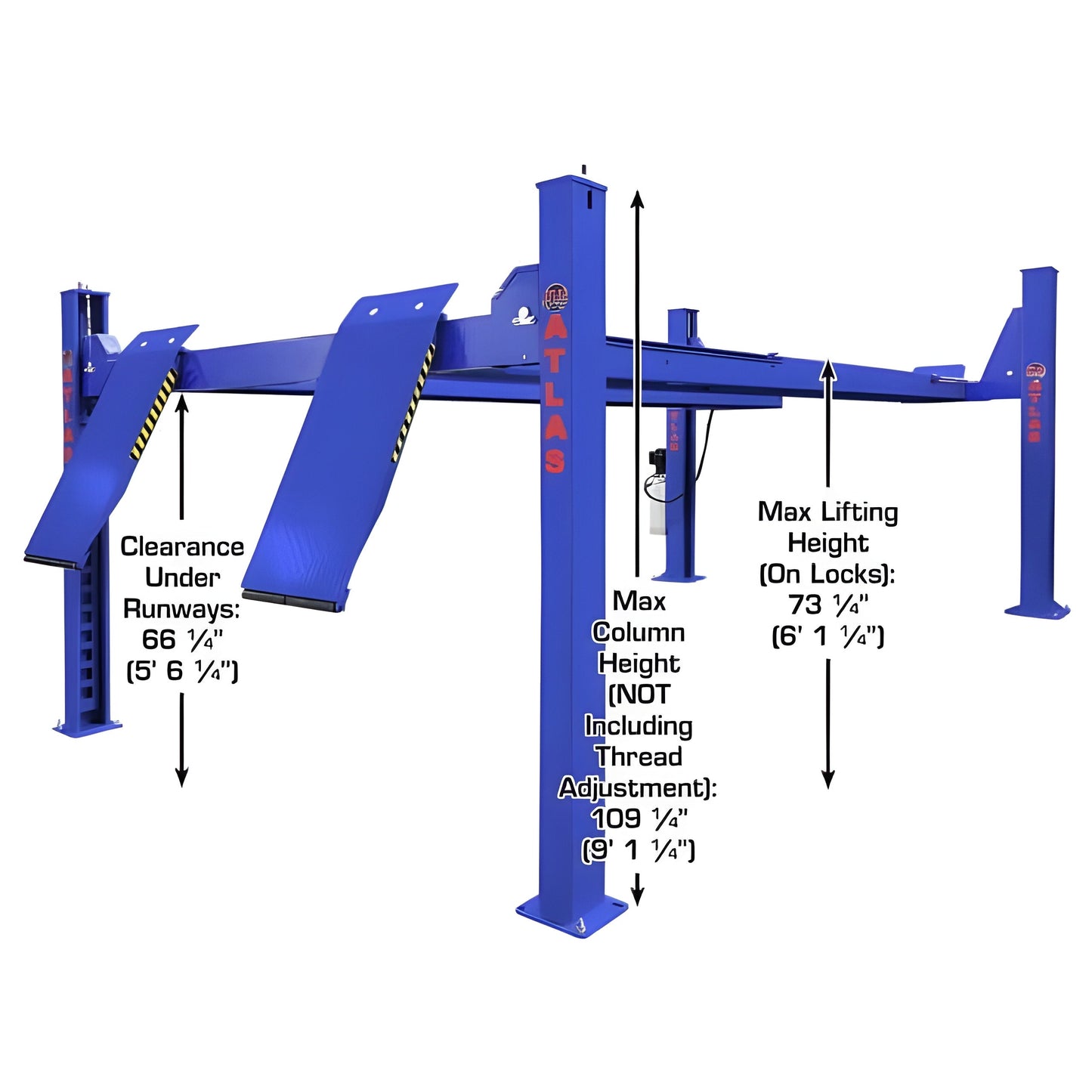 Atlas Platinum PVL14OF-EXT ALI Open Front Alignment 4 Post Lift - ATEAP-PVL14OF-EXT-FPD