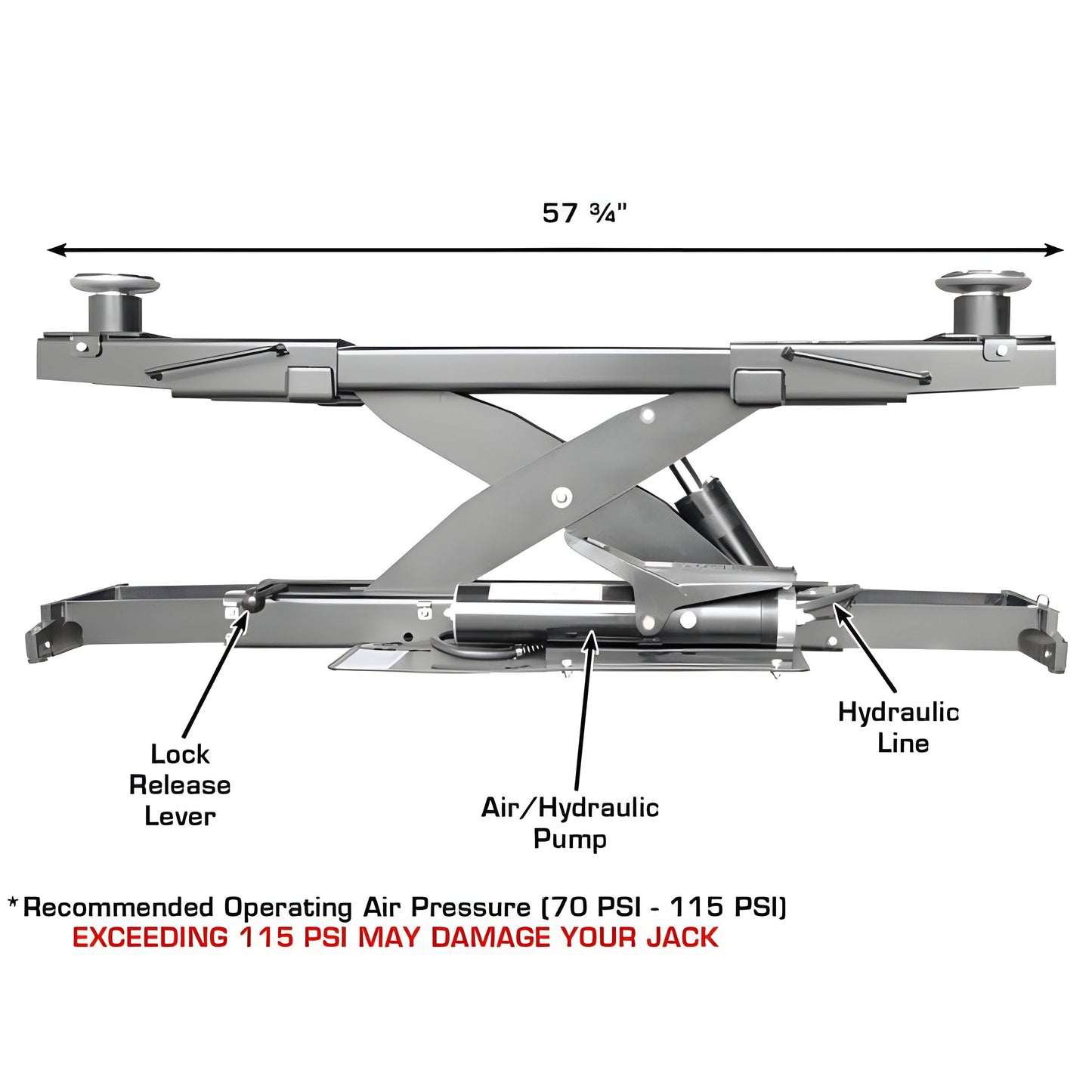 Atlas Platinum RJ7000 ALI 7,000 lb. Capacity Rolling Jack - ATEAP-RJ7000-FPD