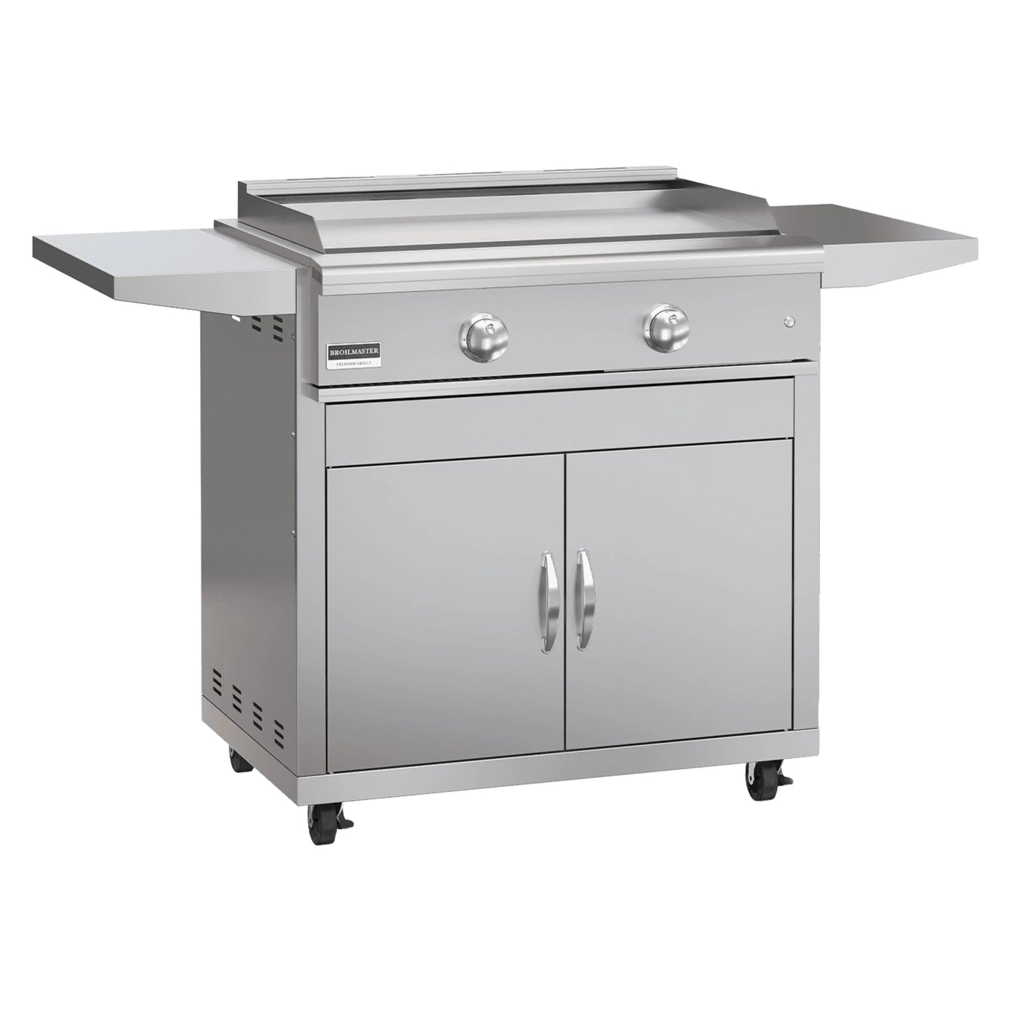 Broilmaster B-Series 32-Inch 2-Burner Premium Natural Gas Griddle and Grill Cart in Stainless Steel - AP2-BSB322GN