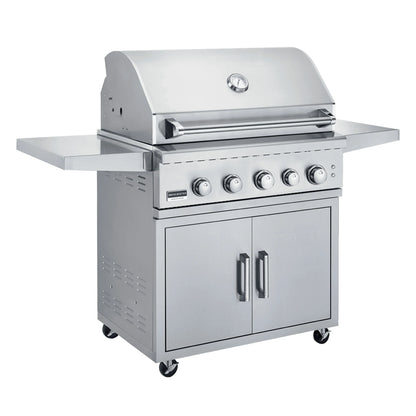 Broilmaster B-Series 32-Inch 4-Burner Marine Grade Premium Natural Gas Grill and Grill Cart in Stainless Steel - AP2-BSB324MGN