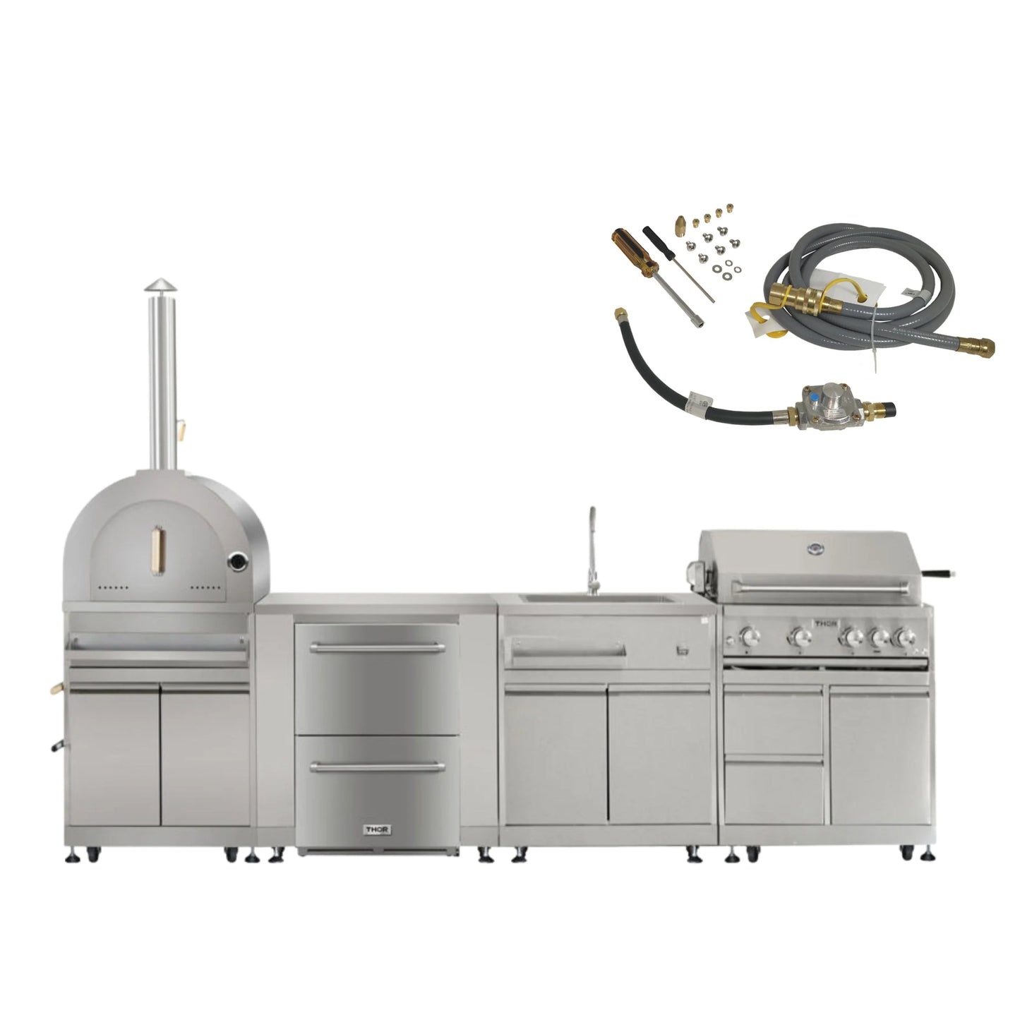 Thor Kitchen 6-Piece Outdoor Kitchen Natural Gas Grill Package - AP6-MK-P-RDNG