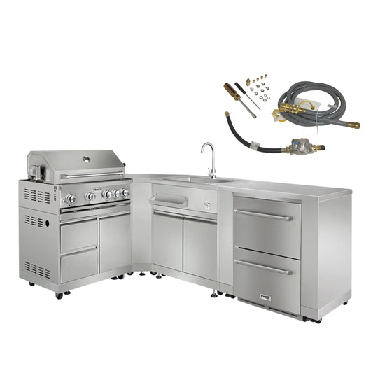 Thor Kitchen 6-Piece Outdoor Kitchen Natural Gas Grill Package - AP6-MK-RDNG
