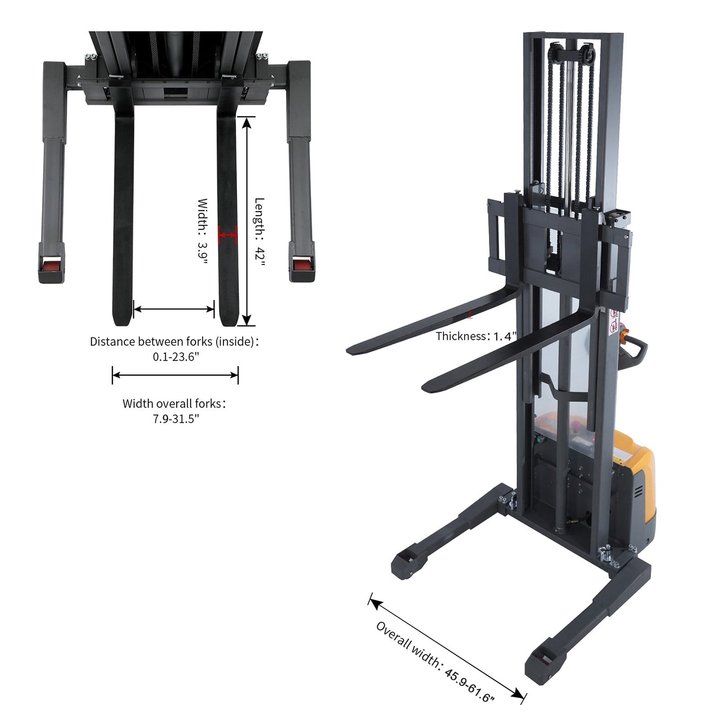 Apollolift Full Electric Straddle Stacker - A-3047