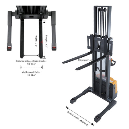 Apollolift Full Electric Straddle Stacker - A-3047