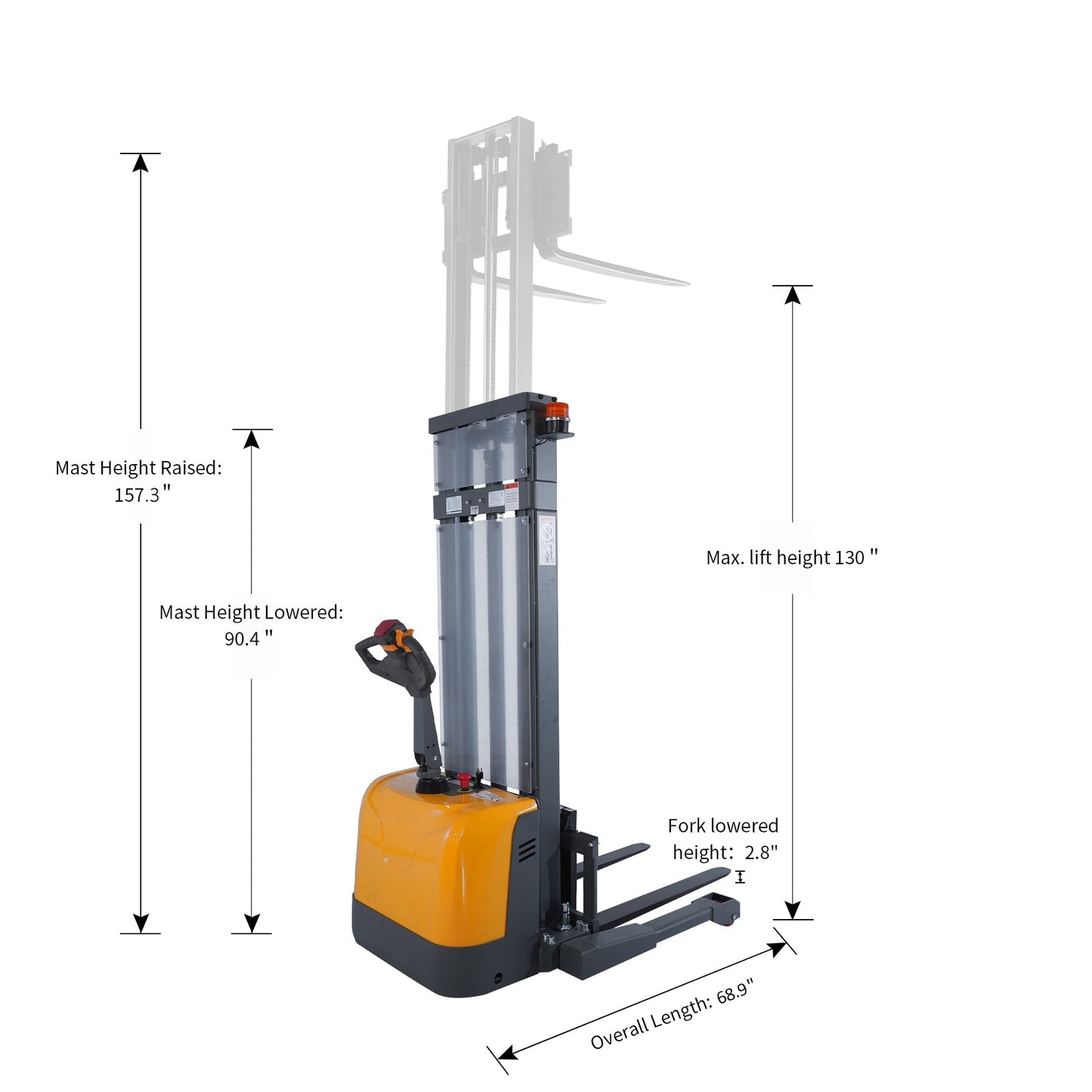 Apollolift Full Electric Straddle Stacker  - A-3049