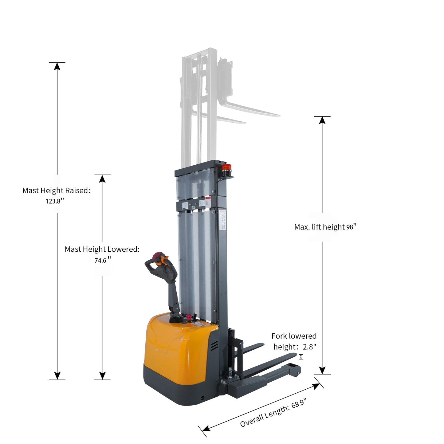 Apollolift Full Electric Straddle Stacker - A-3050