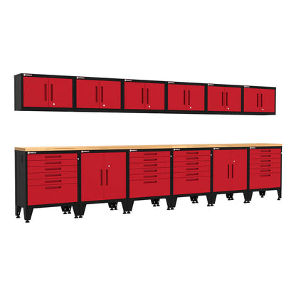 Armadillo Tough Red 14-Piece Garage Cabinet Configuration with Levelers - AR14PC103R