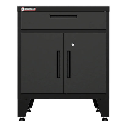 Armadillo Tough Black Multifunction Base Cabinet with Rubber Work Mat - AR1DR28BB