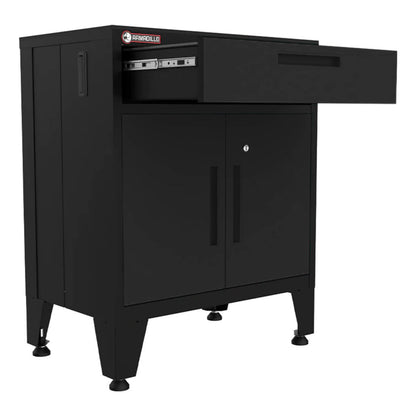 Armadillo Tough Black Multifunction Base Cabinet with Rubber Work Mat - AR1DR28BB