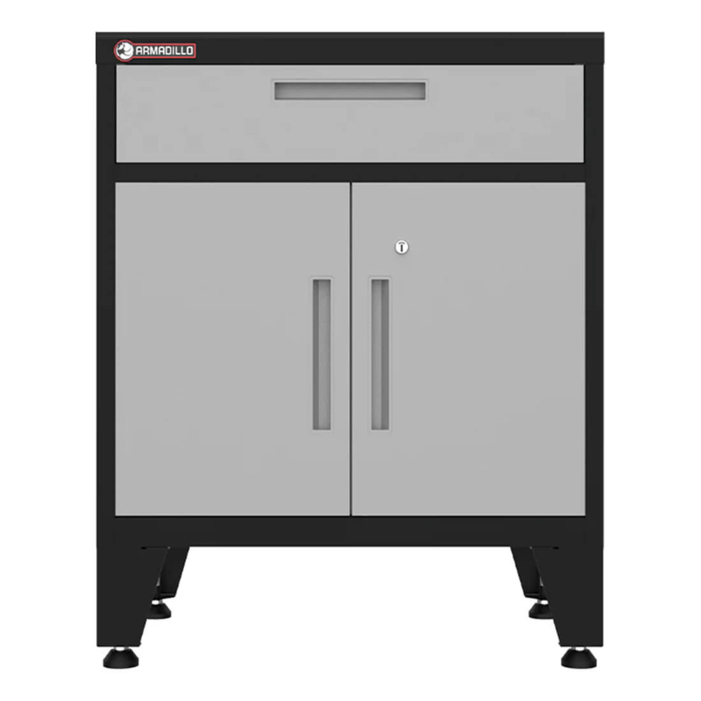 Armadillo Tough Grey Multifunction Base Cabinet with Rubber Work Mat - AR1DR28BG