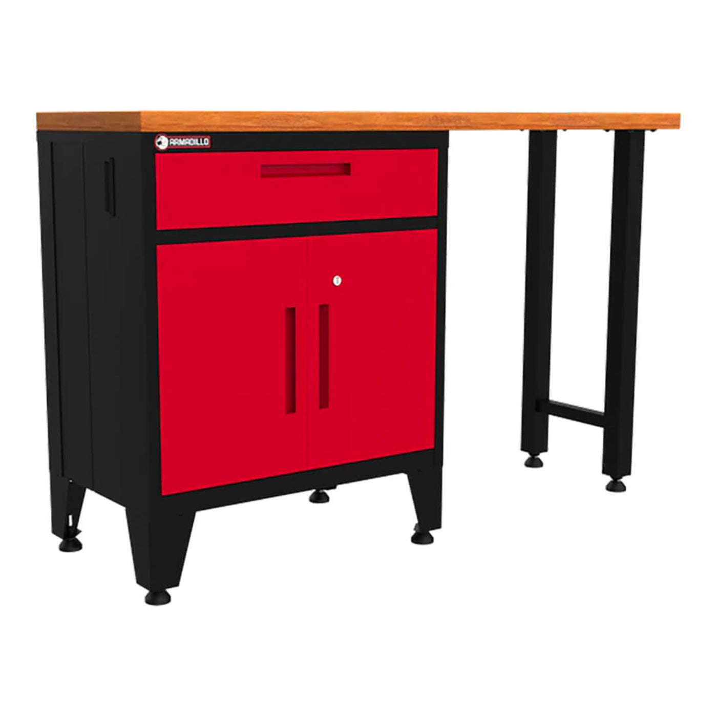 Armadillo Tough Red 2-Piece Garage Cabinet Set with Levelers - AR2PC1R