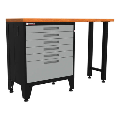 Armadillo Tough Grey 2-Piece Garage Tool Cabinet Set with Levelers - AR2PC2G