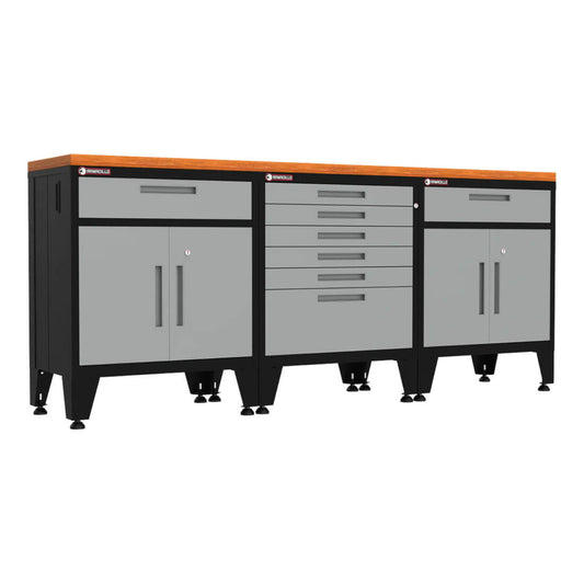 Armadillo Tough Grey 4-Piece Garage Cabinet Kit with Levelers - AR4PC10G