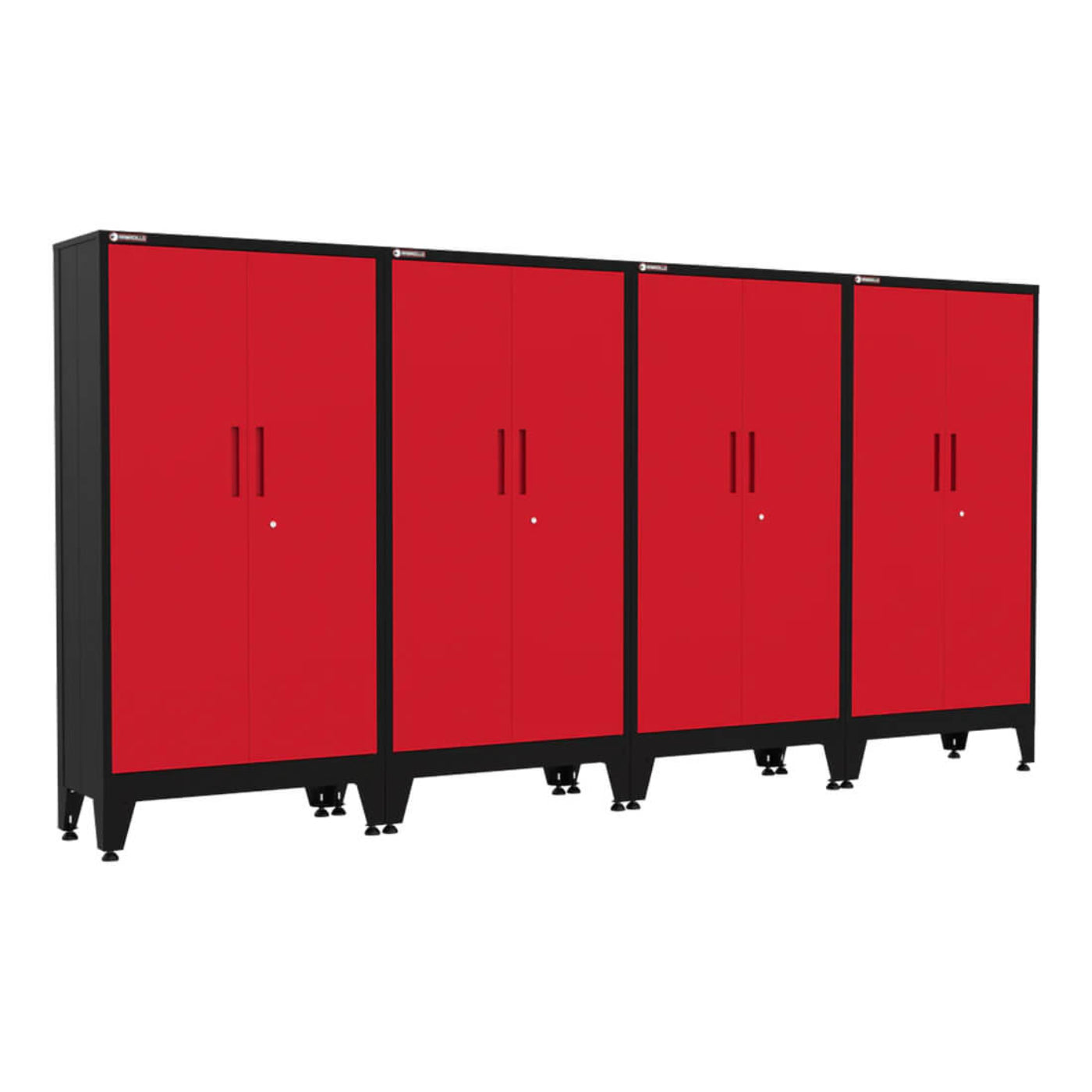 Armadillo Tough Red Gear Locker Tall Cabinet (4-Pack) - AR4PC32R