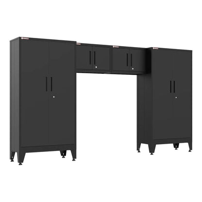 Armadillo Tough Black 4-Piece Garage Cabinet Configuration with Levelers - AR4PC67B