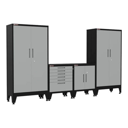 Armadillo Tough Grey 4-Piece Garage Cabinet Storage Combo with Levelers - AR4PC70G