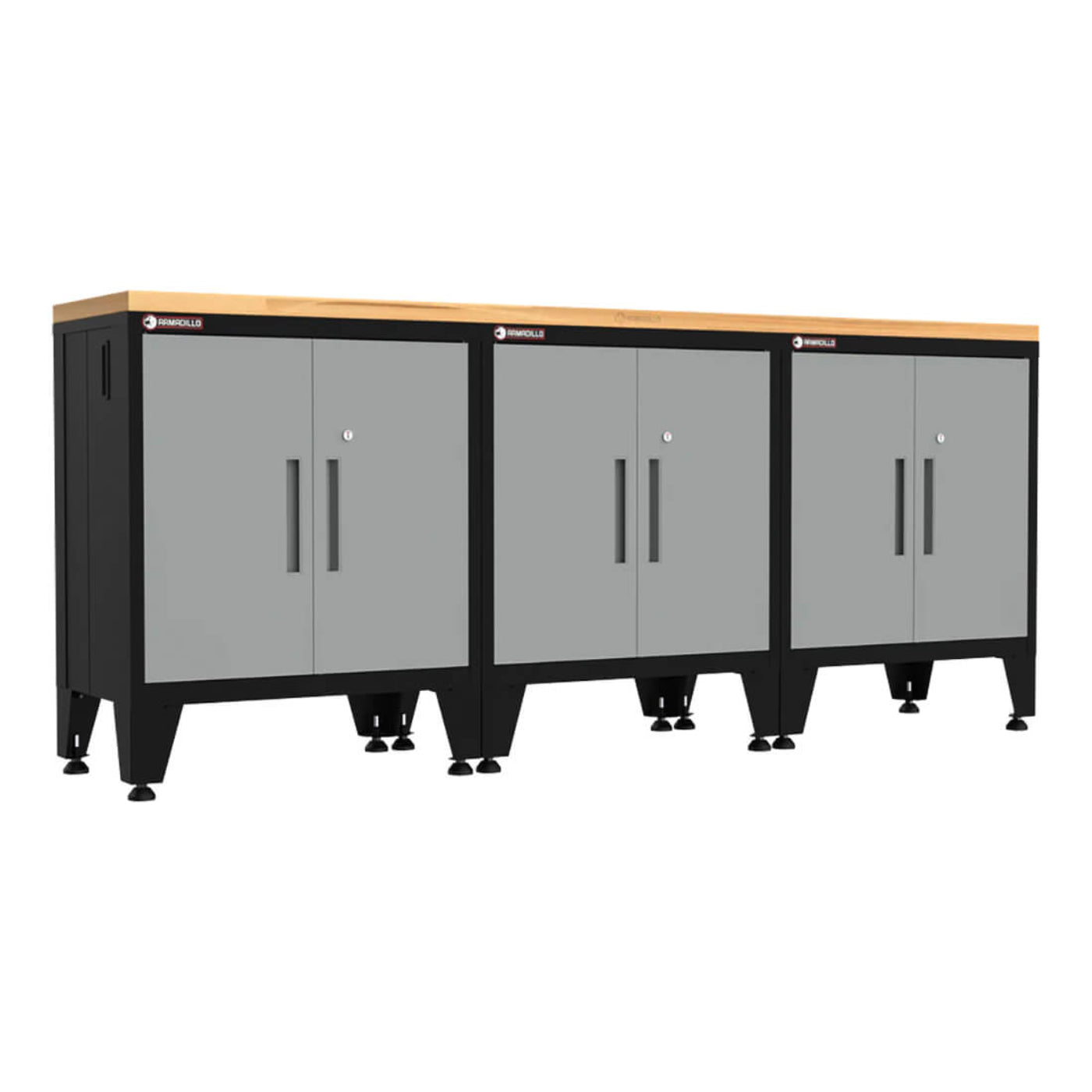 Armadillo Tough Grey 4-Piece Garage Cabinet Kit with Leveling Feet - AR4PC88G