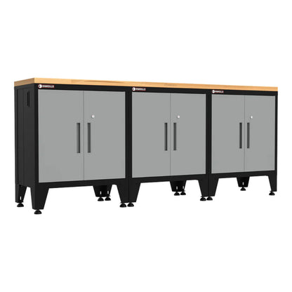 Armadillo Tough Grey 4-Piece Garage Cabinet Kit with Leveling Feet - AR4PC88G