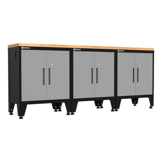 Armadillo Tough Grey 4-Piece Garage Cabinet Kit with Leveling Feet - AR4PC88G