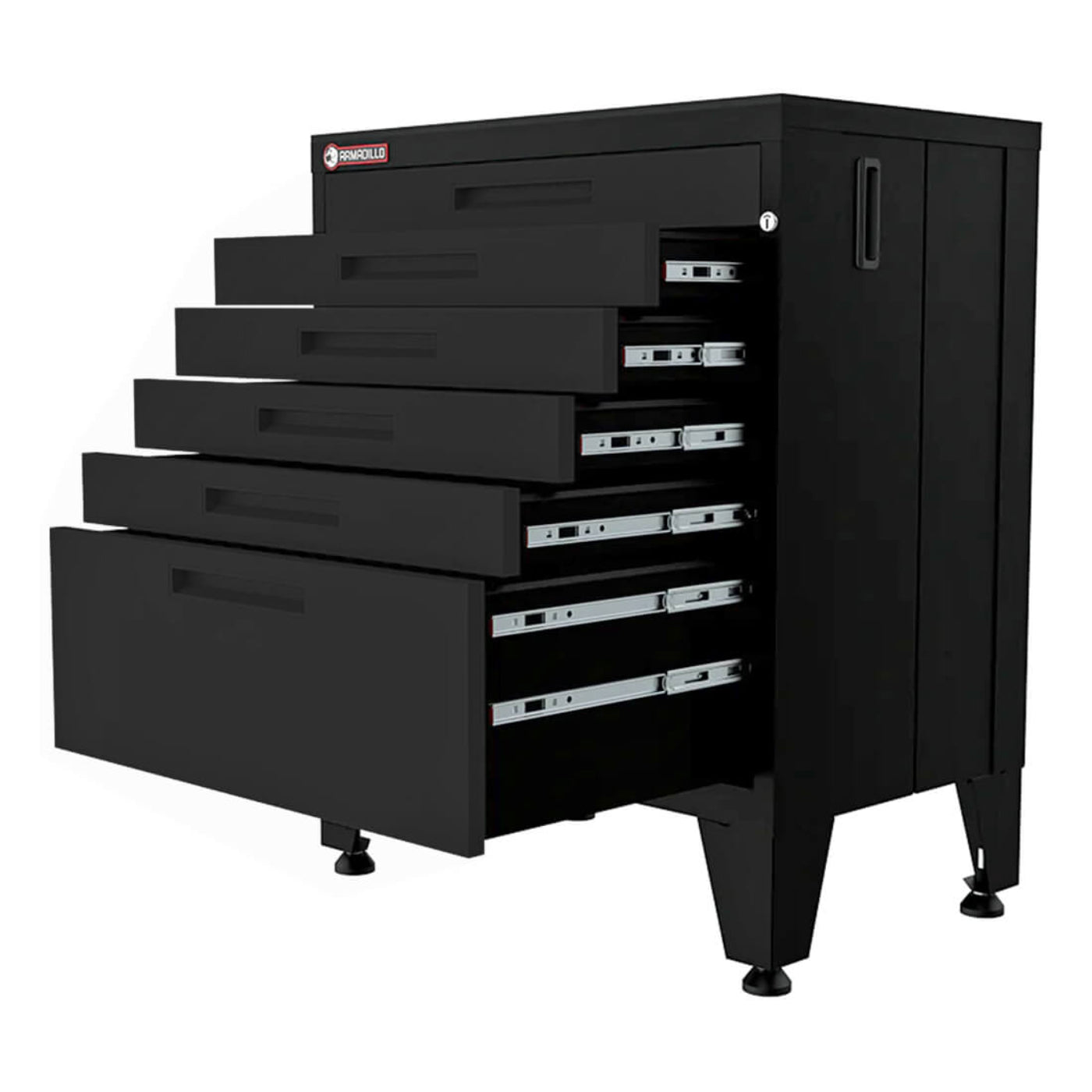 Armadillo Tough Black 4-Piece Garage Cabinet Set with Levelers - AR4PC9B