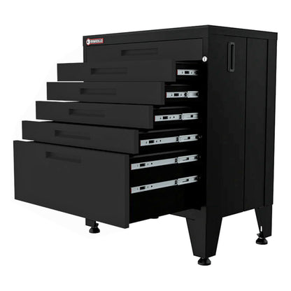 Armadillo Tough Black 5-Piece Garage Cabinet Kit with Levelers - AR5PC39B