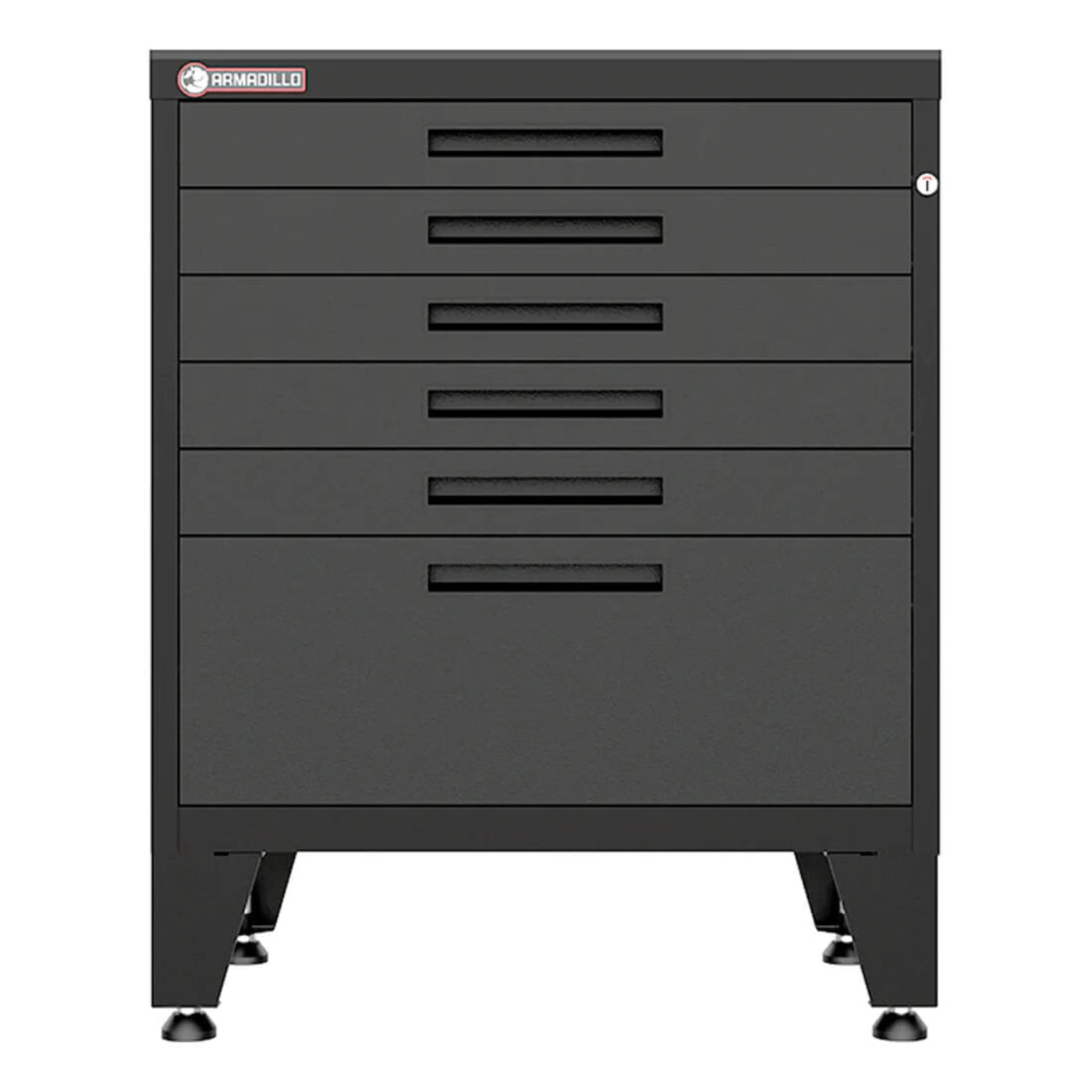 Armadillo Tough Black 6-Drawer Tool Cabinet with Rubber Work Mat - AR6DR28BB