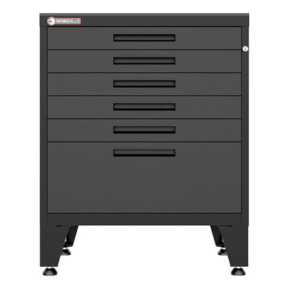 Armadillo Tough Black 6-Drawer Tool Cabinet with Rubber Work Mat - AR6DR28BB