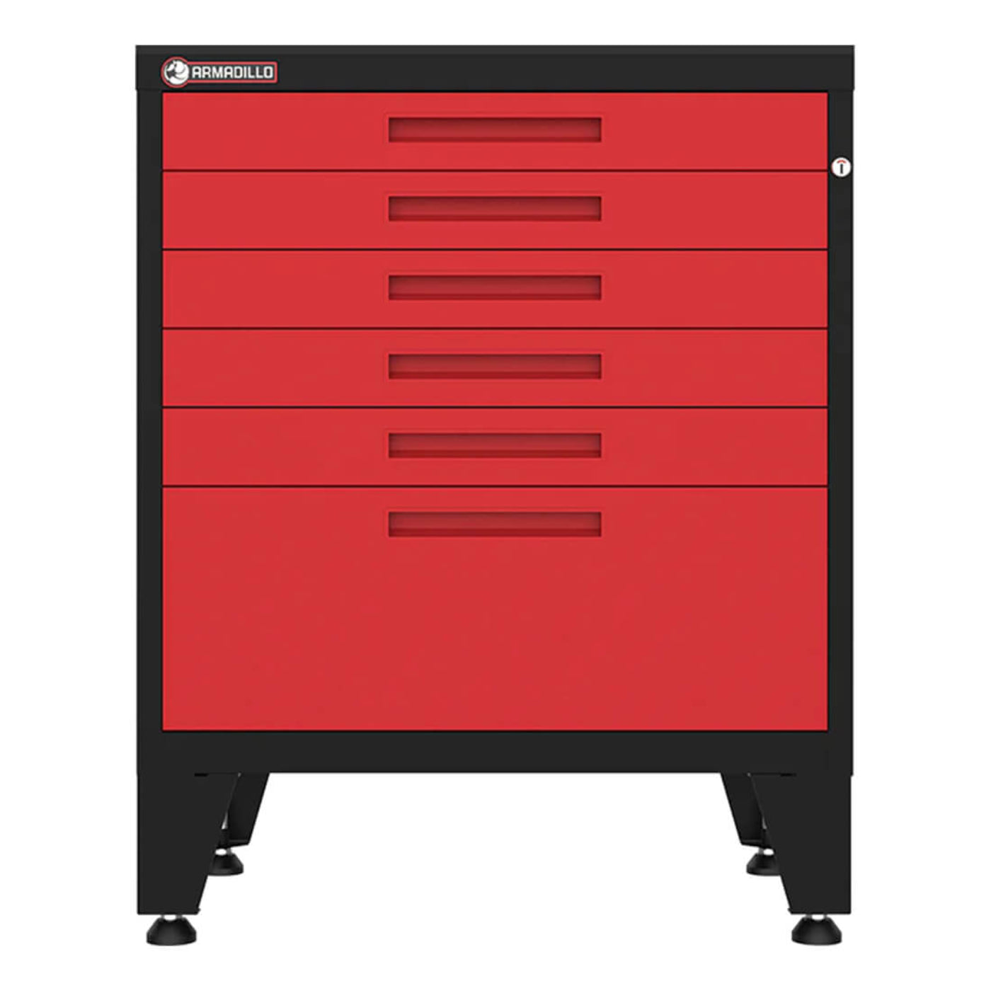 Armadillo Tough Red 6-Drawer Tool Cabinet with Rubber Work Mat - AR6DR28BR